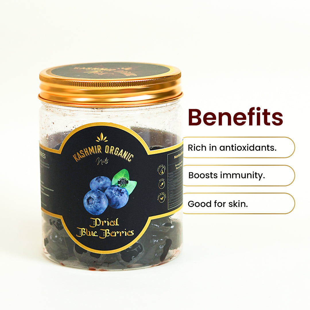 Kashmir Organic Dried Blueberries | 100% Natural & Antioxidant Rich | 200g