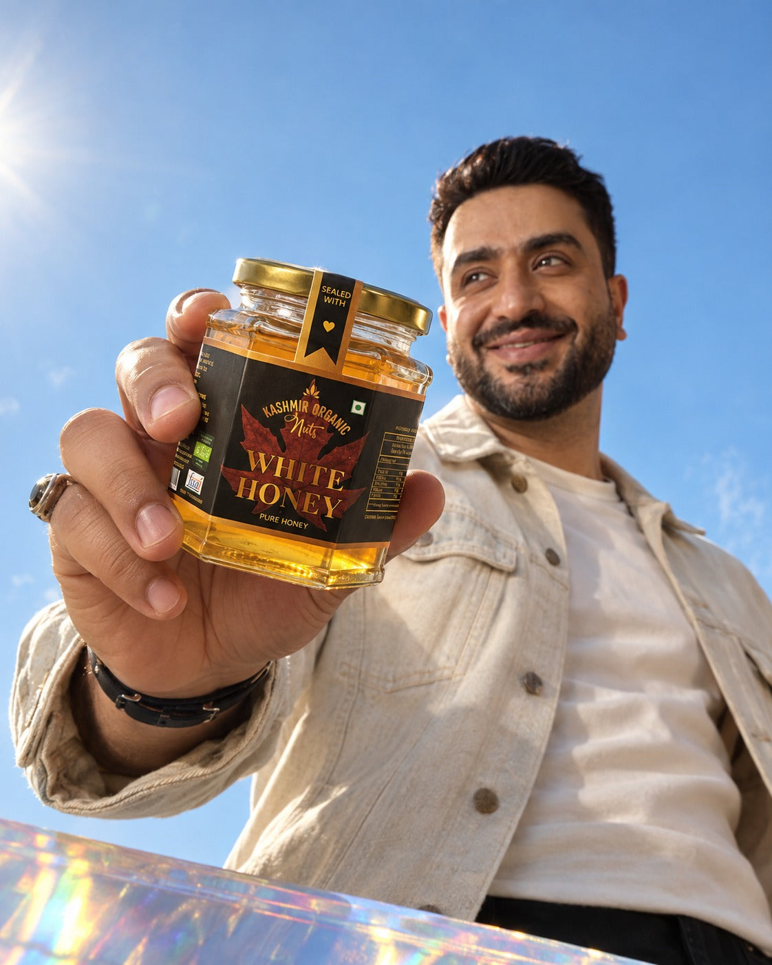 Pure Kashmir Organic White Honey - 100% Raw & Unprocessed | 350g